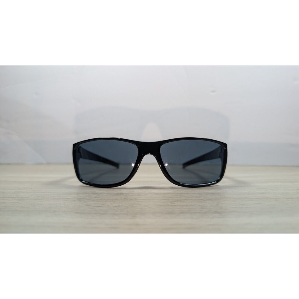 Black Rectangular Wrap Sunglasses Smoke Lens Sport Casual Unisex UV